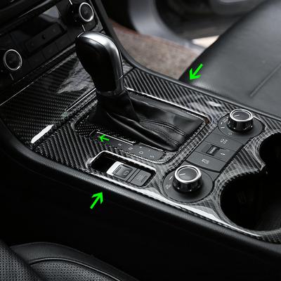 Car Carbon Fiber Interior Center Control Gear Shift Panel Water Cup Holder Cover Trim For VW Touareg 2011 - 2015 2016 2017