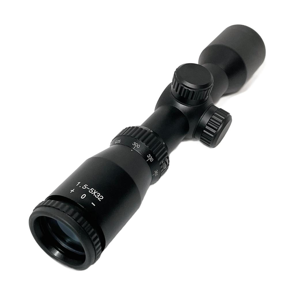 ChaosAirsoft Rifle Scope 1.5-5x32 Variable Magnification with Lens Cover and Zeroing Adjustment for Airsoft, Sniper Rifles, and More