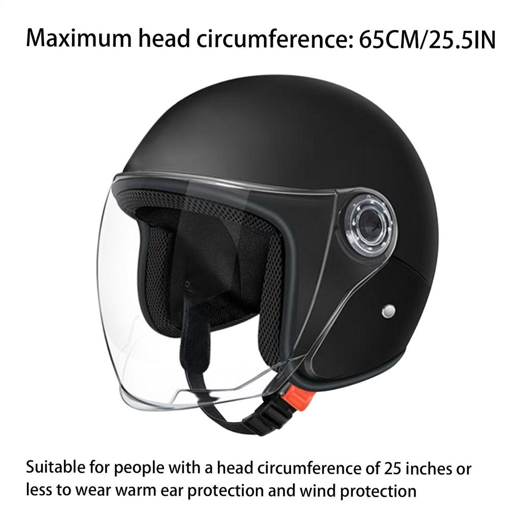 Electric Motorcycle Helmets Lightweight Cycle Half-helmets Retro Vintage Riding Lens Helmets Comfortable Ventilation Keep warm