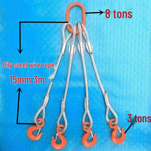 Wire Rope Sling Variants: Pressed Wire Rope, Lifting Hook, Two-Leg, Three-Leg, Four-Leg.