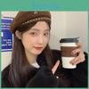 Beret Retro Stylish For Women Sweet Look With Embroidered Detail Chain