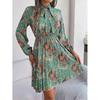Long Sleeve Dress New Arrival Fashion Female Early Autumn Temperament Long Sleeve Floral Flounce Short Dress