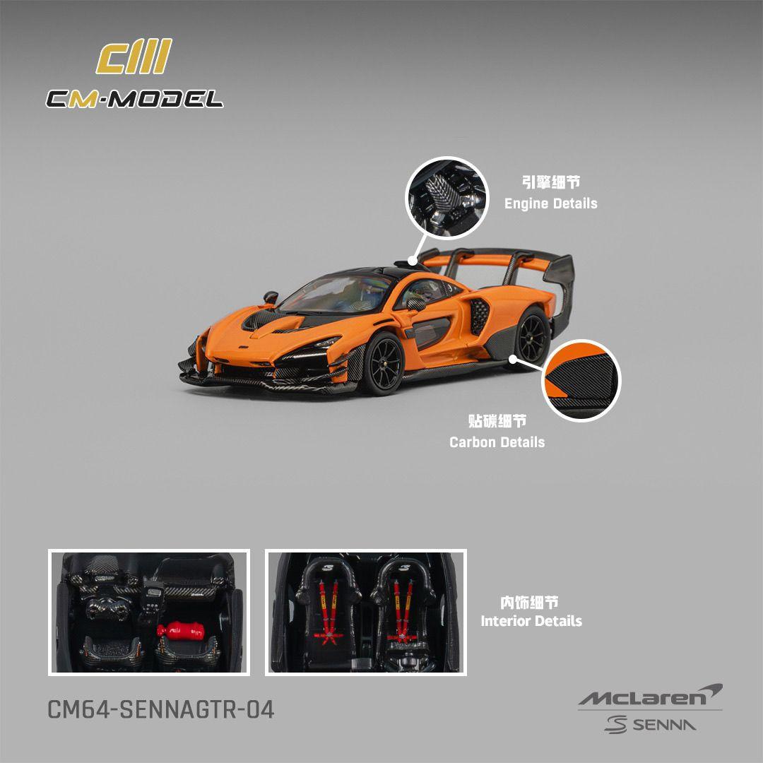 

CM Model 1:64 McLaren Senna GTR Papaya Orange Alloy Die Cast Car Model Collection помаранчевий