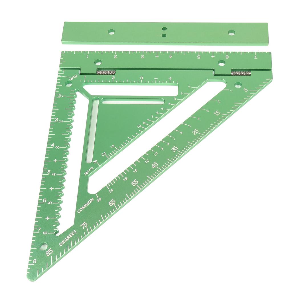 Rafter Square Tool Aluminum Alloy Woodworking Square Ruler with Jig Block Fixing Screw for Carpenter