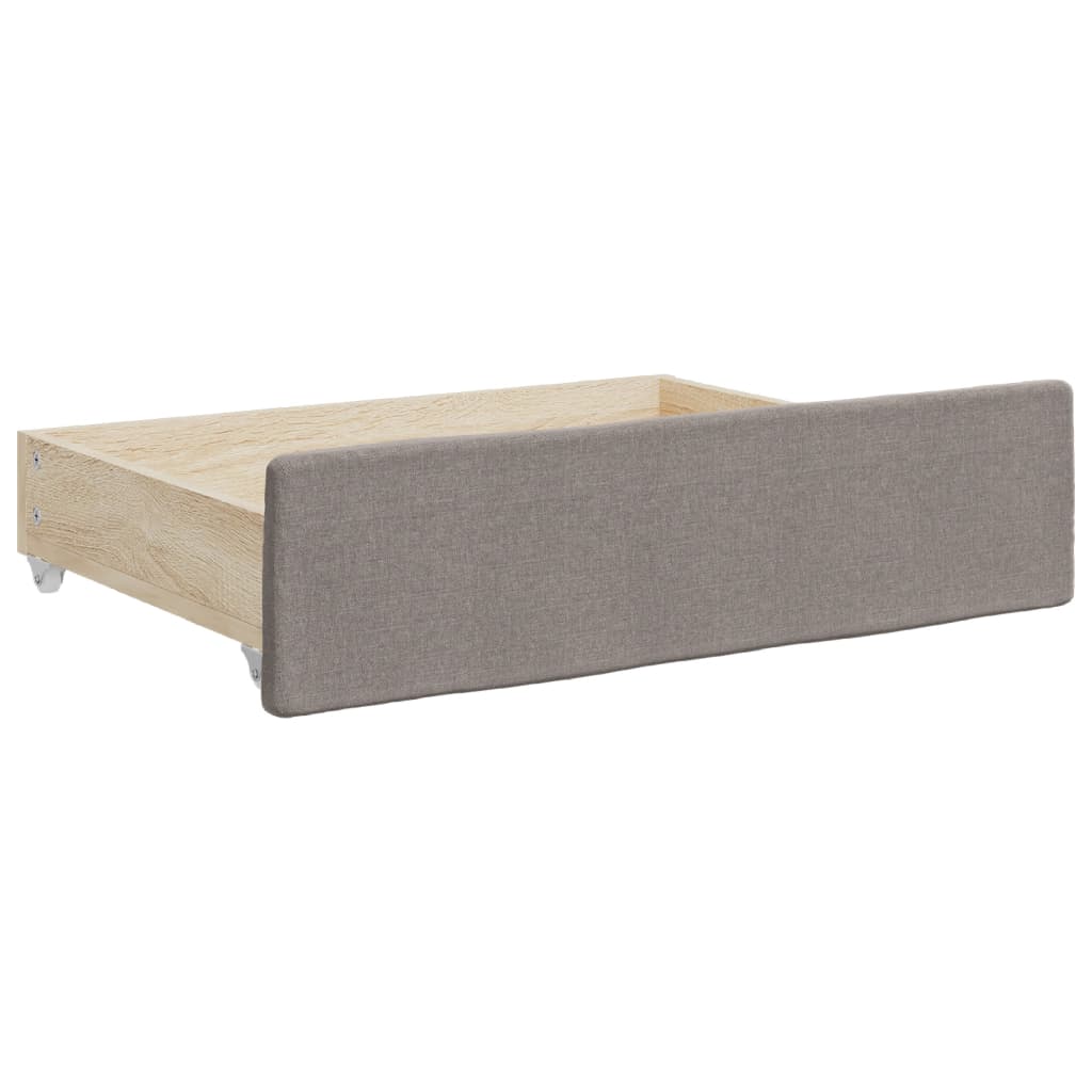 Extendable Daybed with Drawers Taupe 80x200 Cm Fabric