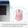 memzuoix Wireless Ergonomic 1400DPI Optical Instant Insertion USB Receiver 5 Compatible with Chrome Pink Mouse, 2.4GHz, Design, Long-Term Use,