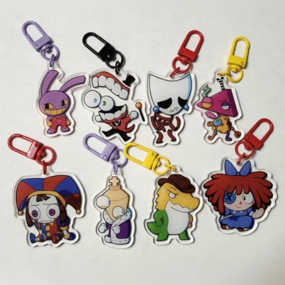 Portachiavi Acrilico Periferico Anime per Digital Circus Pomni Jax Ragatha Gangle Kinger Zooble Caine Gummigoo Ciondolo Zaino Regalo