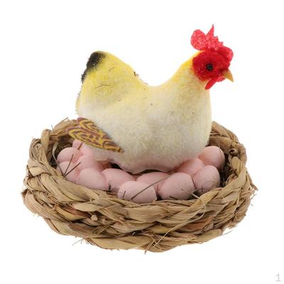 Chicken Lay Eggs Family Animal Model Figurine Home Party