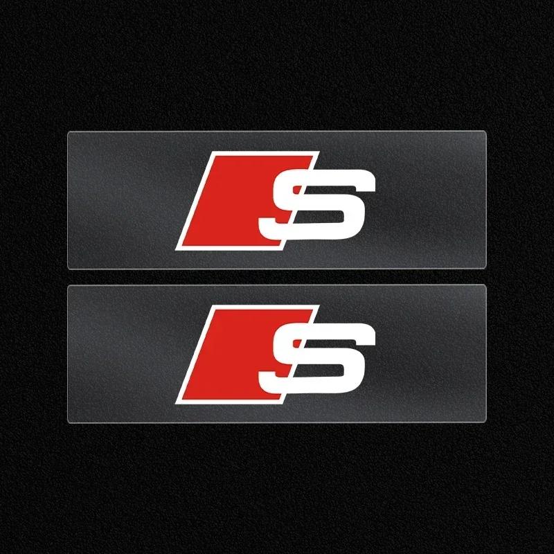 Car Seat Headrests Badge Decal Side Window Stickers for 8a sline A4 B7 B8 B9 A3 8P 8V 8L A5 A6 C6 C5 C7 4F A1 A7 A8 Q2 Q3 Q5a8