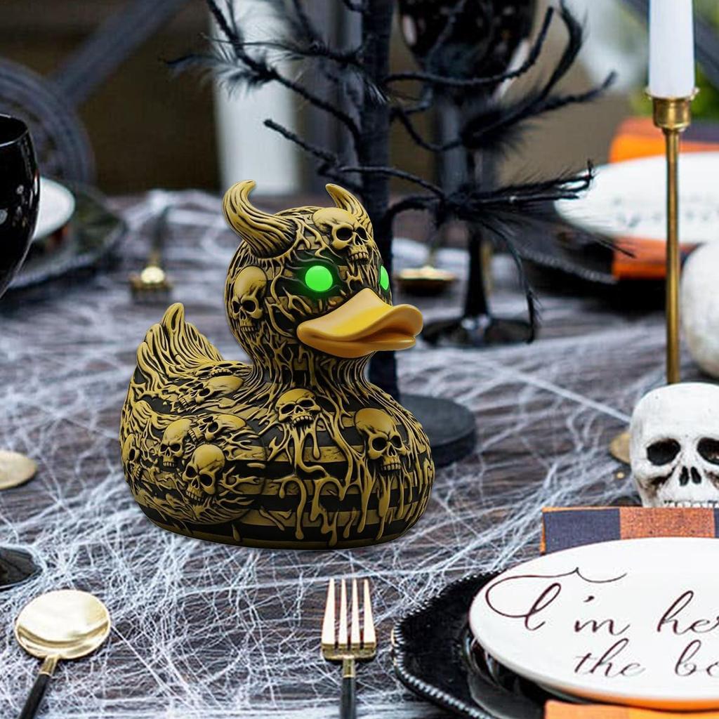 Duck Figurine Resin Halloween Duck Statue Outdoor Festive Desktop Home Decoration For Entryway Nightstand Workplace Dorm