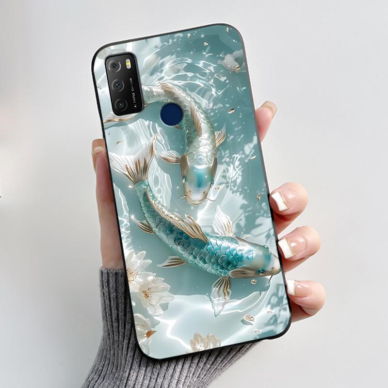 

Casing For TCL 20E (6125F)/TCL 20Y (6156D) Green Cartoon Rabbit Pattern Shockproof Cover 2026 Cartoon Design Soft Black Case TCL 20E