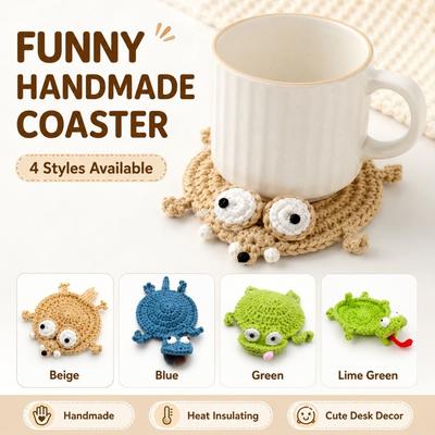 Handgefertigter Häkel-Tier-Tassenuntersetzer Eidechse Frosch Fertige Tasse Tee Kaffee Tasse Matte Kreative Schreibtischdekoration Heim Tischornament Geschenk