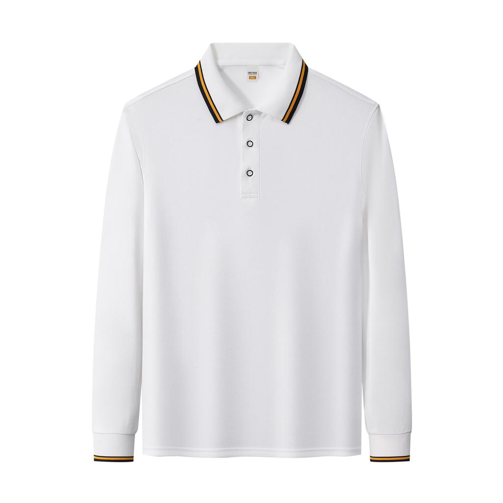 Men'S Clothing Brand Lapel Polo Shirt Long Sleeve T-Shirt High Quality Autumn Winter Solid Color Casual Breathable Top Unisex
