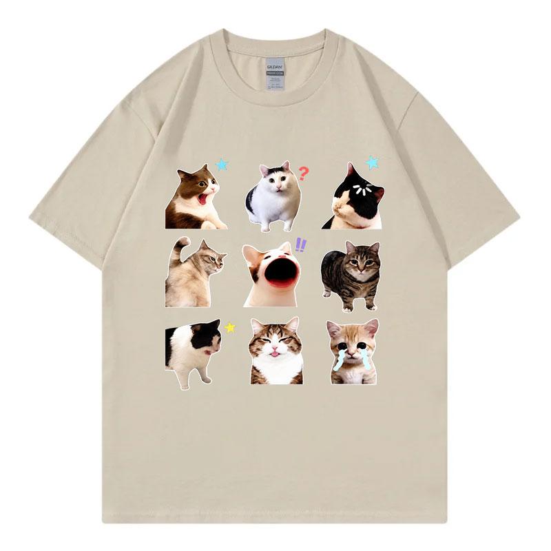Crying Cat Funny Meme Graphic T Shirts High Quality Fashion Short Sleeve TShirts Unisex Unisex Casual 100Cotton TShirt Streetwear
