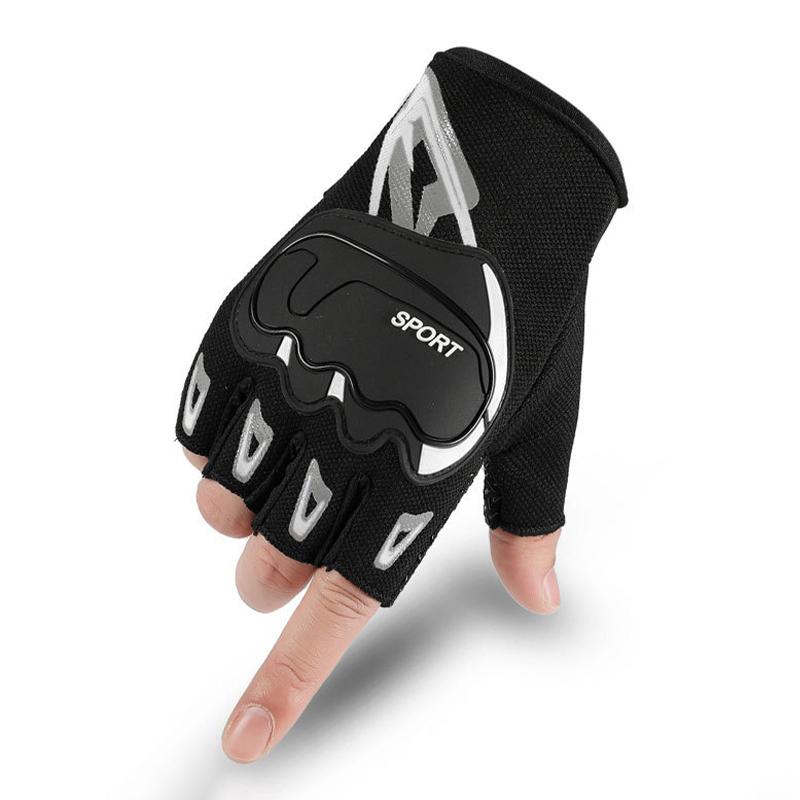Guanti a Mezza Dita Traspiranti Antiscivolo Ammortizzanti Sportivi Per Equitazione all'Aperto Allenamento Fitness Ciclismo Pesca