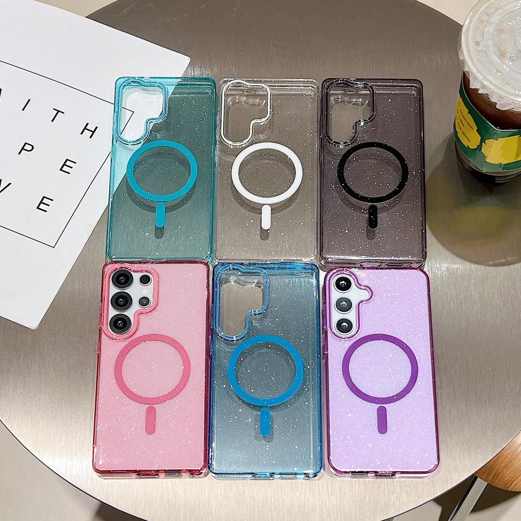 Dream Flash Powder Magnetic Suction Large Hole, Suitable for Samsung S25Ultra Mobile Phone Case Charging S25Plus Anti-drop Protective Case