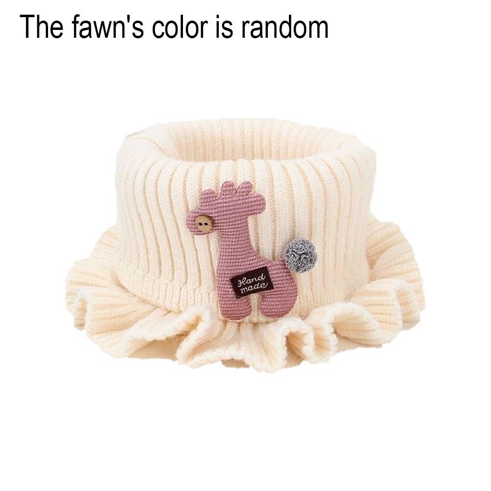 

Вязаный шарф мультяшный жираф с оборками грелка для шеи съемный ложный воротник вязаный манишка-водолазка для детей малышей девочек one size бежевый