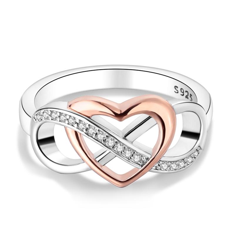 925 Silver Eternal Love Ring Women Sparkling Engagement Jewelry Classic Anniversary Gift