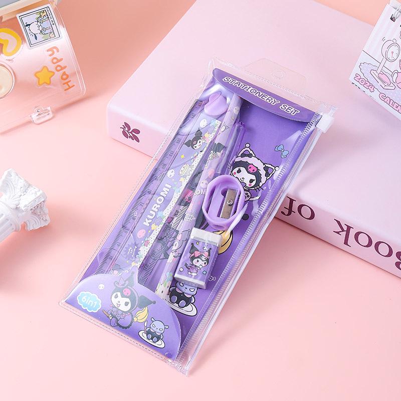 Sanrio Back-to-School Stationery Set: Ruler, Pencil, Eraser - Ideal for Students & Kindergarten Gifts