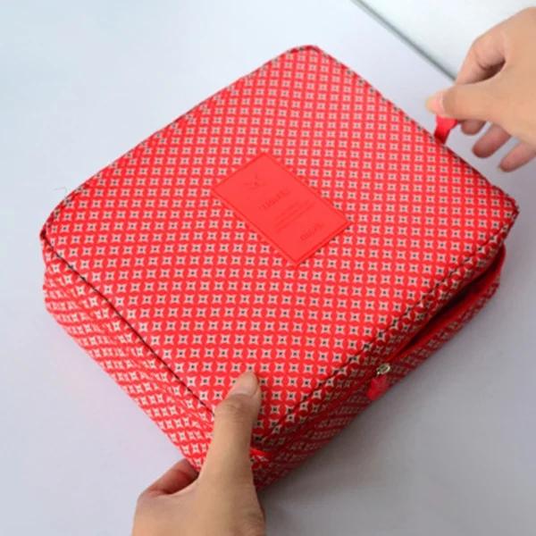 Multifunktionale Reise-Make-up-Tasche für Mädchen, wasserdichter, tragbarer Kosmetik-Organizer mit mehreren Fächern für Damen