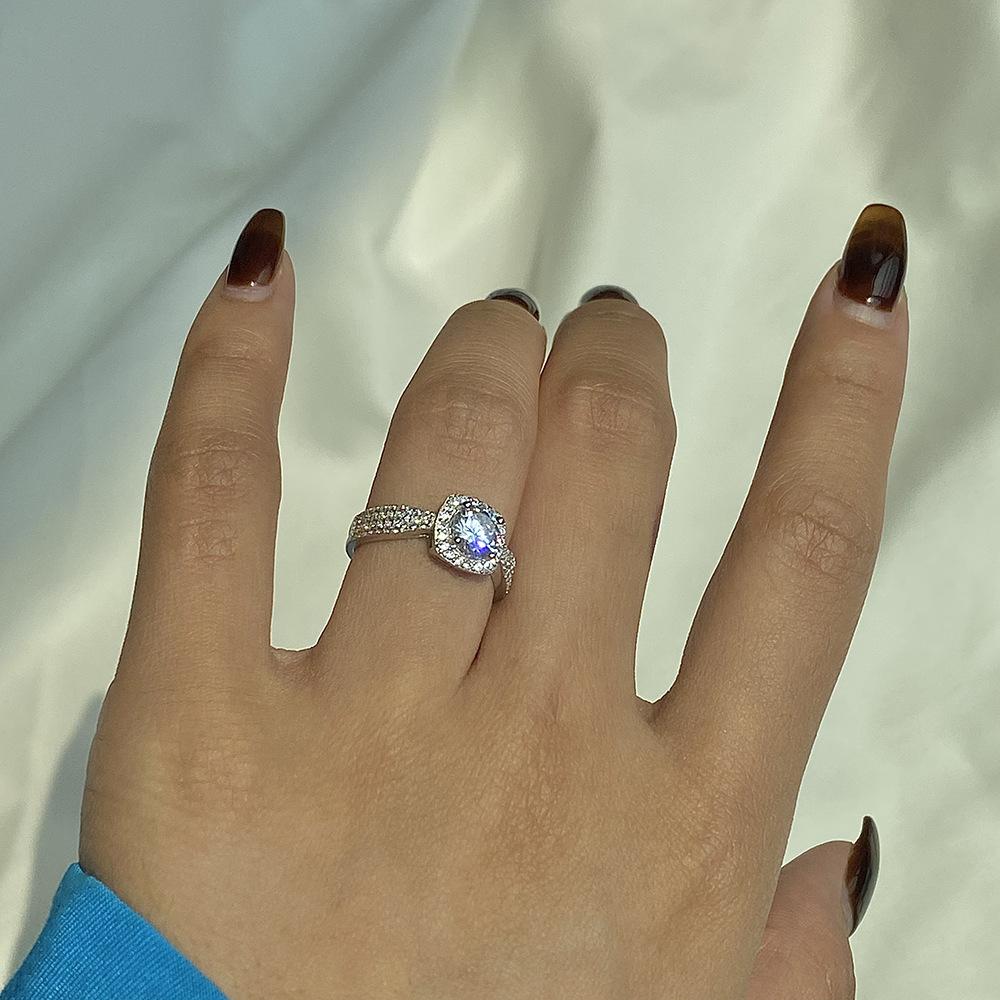 Tancise Women Classic 925 Sterling Silver Zirkonový prsten Dámské šperky Svatební slib Dárek na párty