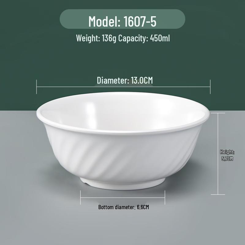 Melamine Imitation Porcelain Ramen Bowl Set (5-Pack)