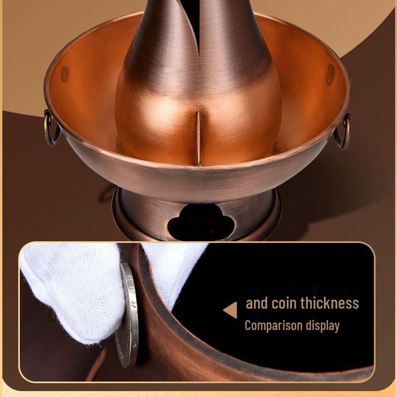 Traditional Hand-Crafted Pure Copper Charcoal Hot Pot