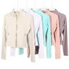 Women's Slim Fit Long Sleeve Gold Zipper Running Jacket