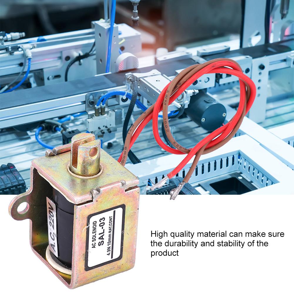 Push Pull Actuator All Copper Coil Electromagnet for Industrial Automation 4.9N 10mm Stroke 220VAC