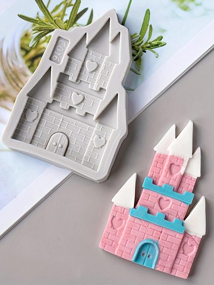 1 stk-Slott Sjokoladeform - Tegneserie Bygning Godteri Form for DIY Kakedekorering og Baking - Silikonform for Kjekslaging