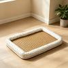 Cat Bed for Indoor Cats Soft Dog Bed with Wicker Mat Anti-slip Pet Sleeping Pad for Kitten Puppy Small Dogs