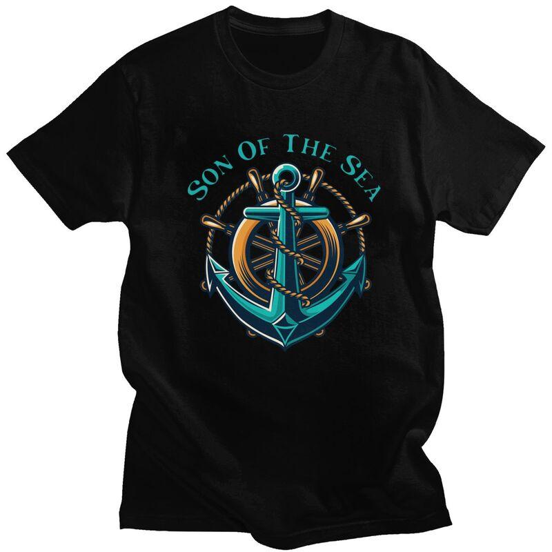 

Custom Son Of The Sea T Shirts Men Short-Sleeve Nautical Sailor Anchor T-shirt Streetwear Tee Pure Cotton Slim Fit Tshirts Gi... 5XL різнокольоровий