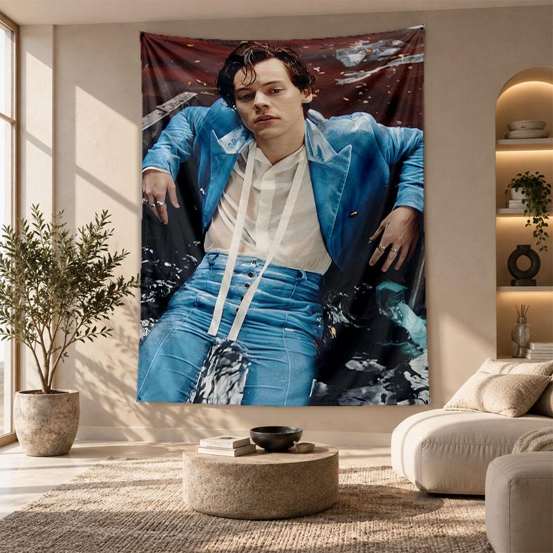 Decorative Tapestry,Harry Styles Printed Wall Art, Lightweight Wall Hanging For Bedroom Background