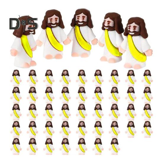 12/48 stk Mini Jesus-figur PVC Frelser Jesus Figurmodell Statue Skulptur Skrivebordsdekorasjon påskepryd Julefestivalgave