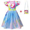 Cartoon Digital Printing, Medium And Large Girls' Dress, Flying Sleeves, Milk Silk Skirt + Bag 2284.