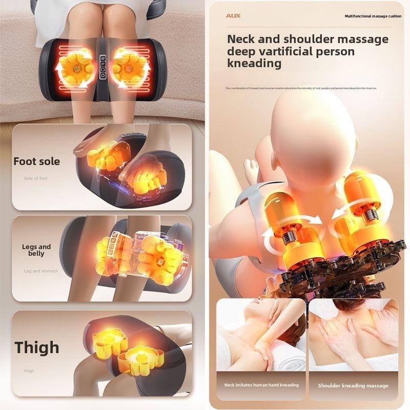 Neck Back Waist Massage Cushion Heat & Vibrate Massage Pad Multifunctional Electric Full Body Massage Chair