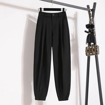 Pantaloni Lunghi Taglie Forti da Donna Pantaloni Casual Solidi con Elastico in Vita Pantaloni Ampi a Gamba Larga