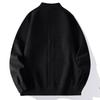 Men's Solid Color Textured Casual Sports Loose Fashion Knitted Zipper Top Jacket