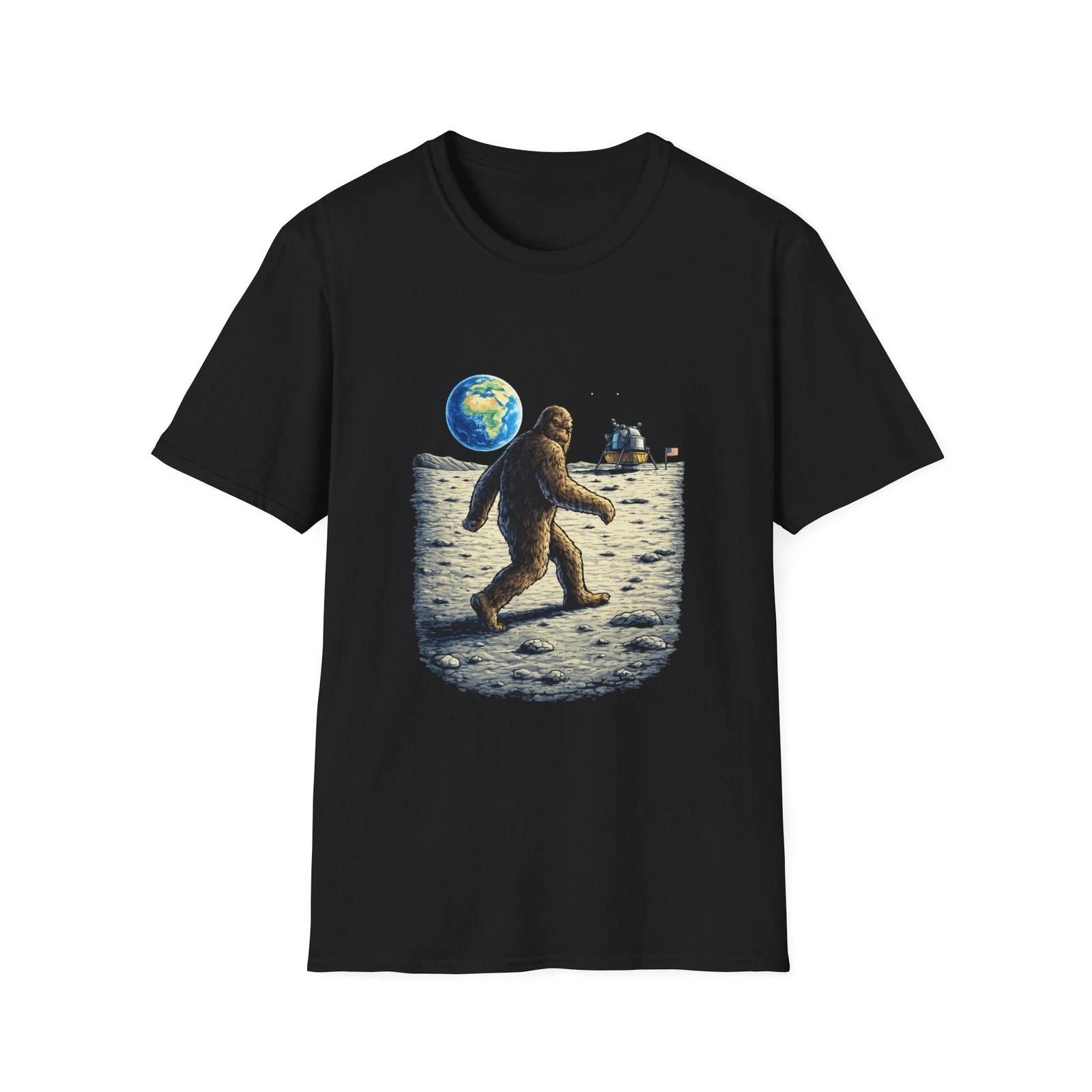 Sasquatch on the Moon Children s Children s T  Children s T-shirt | Moonwalk Bigfoot, Earth Background Bigfoot 110