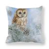 New Christmas Cushion Cover Print Robin Bird Pillow Navidad Gift Pillowcase Decoration