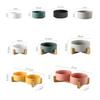 Cat bowl cerami double bowl water bowl integrated wooden rack protects cervical spine high-legged dog bowl dog bowl