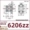 Double-Cut Flange Circlip Bearing Housing, Aluminum Alloy, BACB6800ZZ BFP23.
