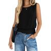 European and American Cross-border Summer New Women's Round Neck Sleeveless Hem Pleated Casual Vest
