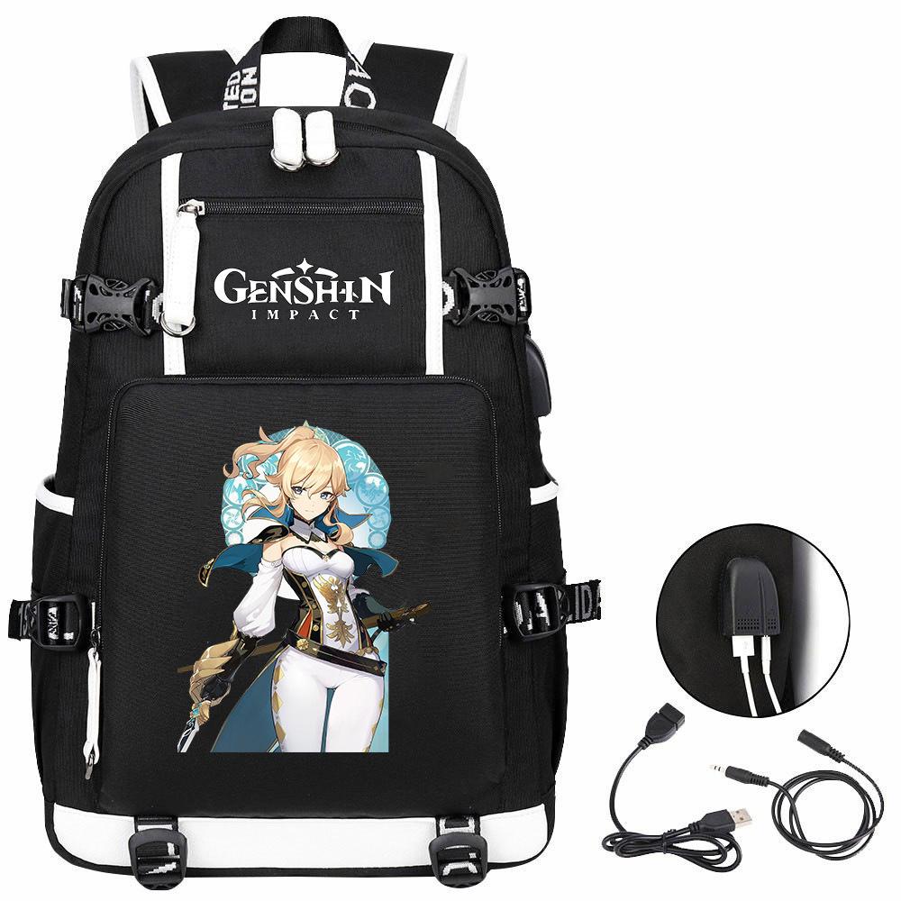 Genshin Original God, Peripheral Printing Backpack Large Capacity Travel Bag Student Computer School Bag