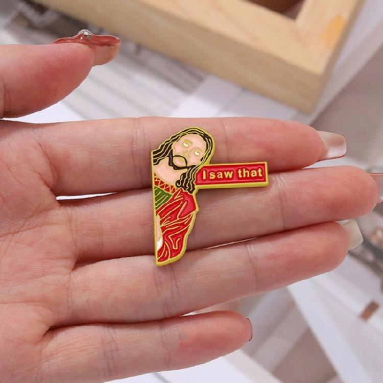 Jeg Så Den Pins Komisk Emaljepin Jesus Knappepins Samlerobjekt Gave til Venn