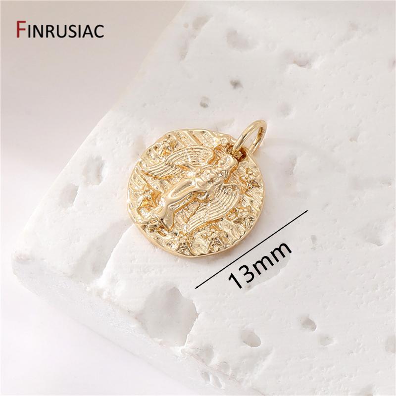 

DIY Necklace Jewelry Accessories 14K Gold Plated Brass Inlaid Zircon Religious Evil Eyes Charms For Jewelry Making Supplies 2 pieces