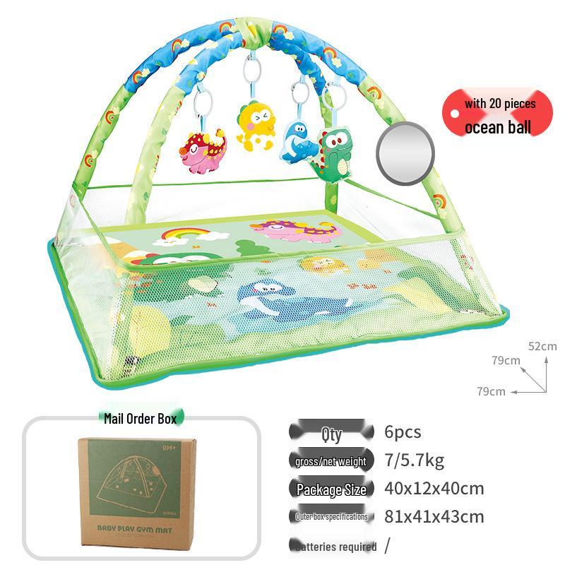 Infant Play Gym with Ocean Ball Crawling Mat for 0-1 Year Olds