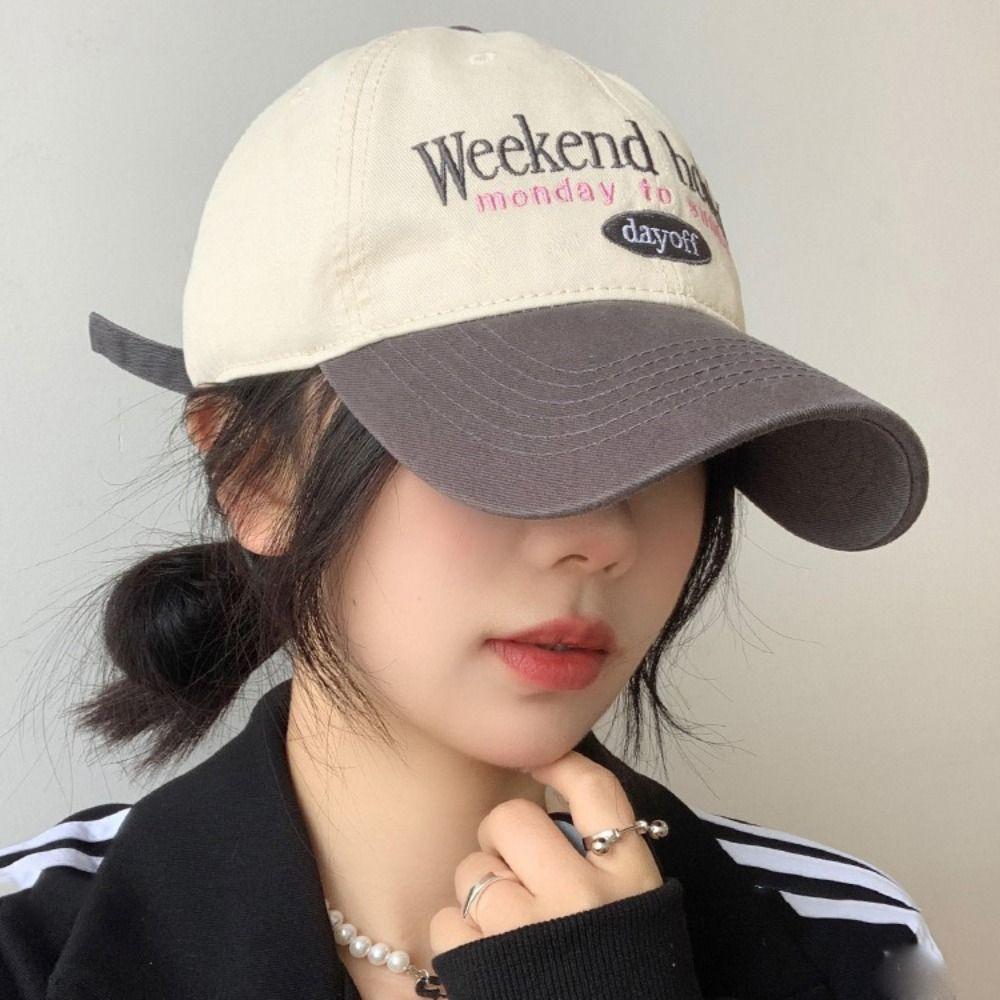 Adjustable Letter Baseball Hat Cotton Y2k Peaked Cap Fashion Embroidered Baseball Cap  Male/Female