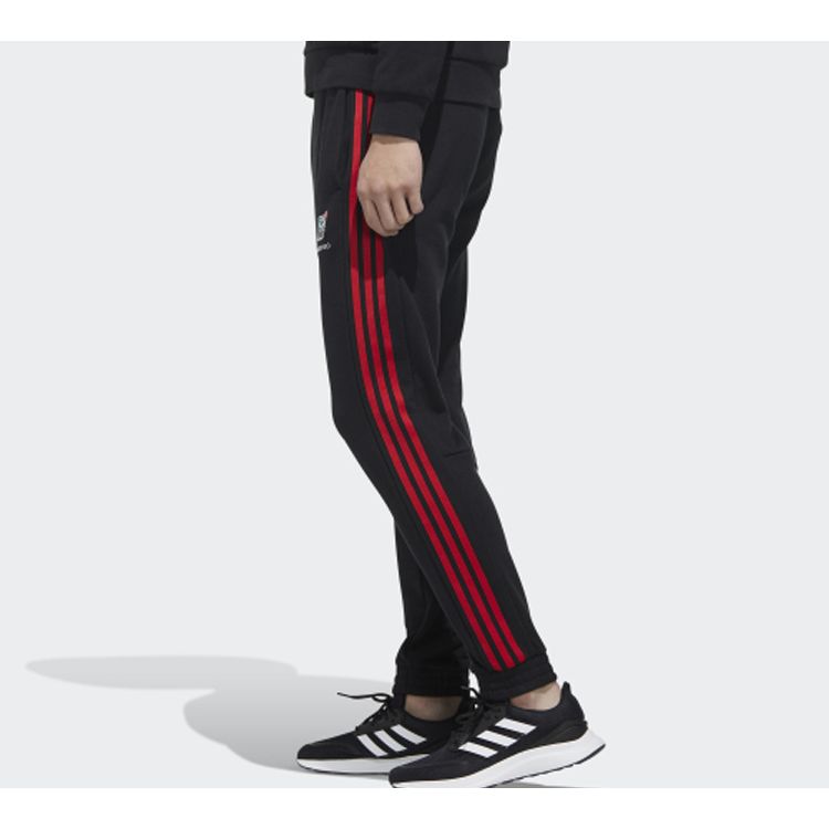 Adidas Side Stripe Straight-Leg Track Pants Men Bottoms Black FU0220