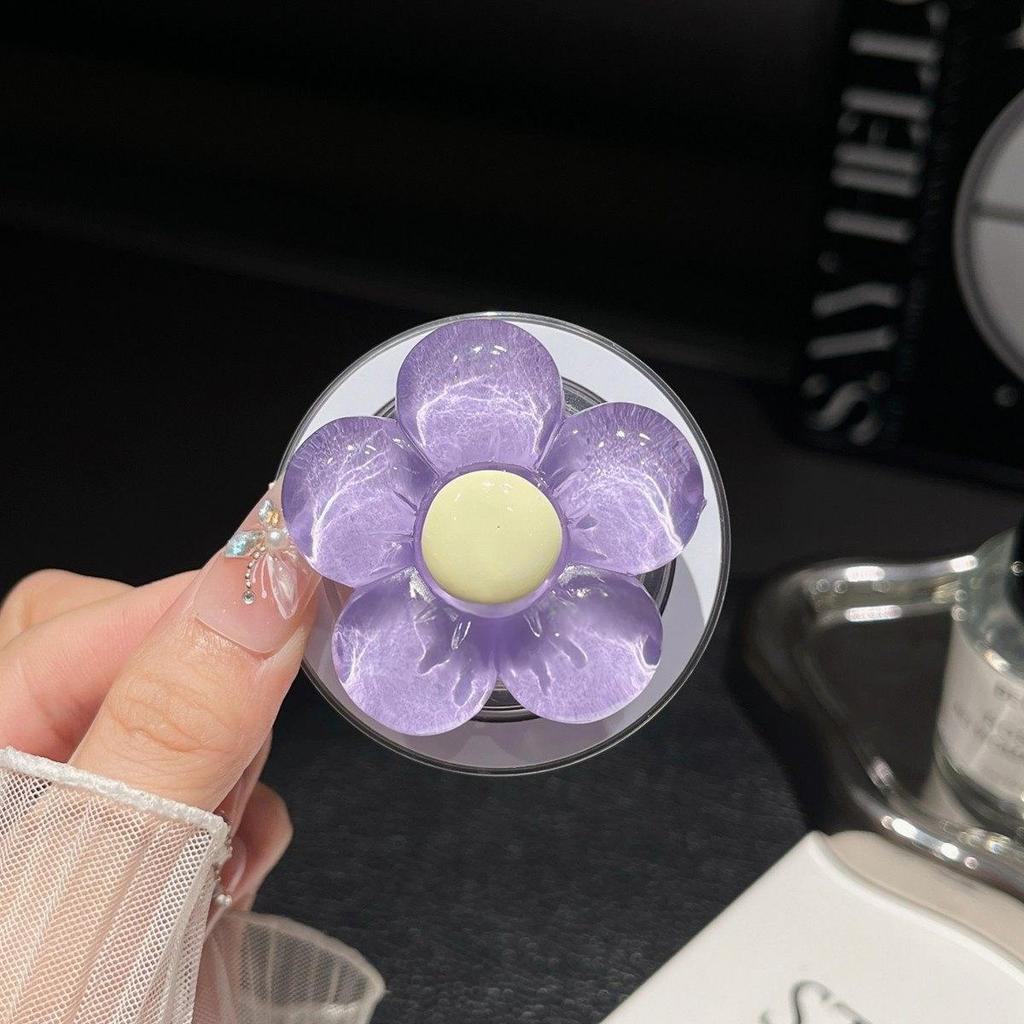 Blumen Sommer Magnetischer Handyhalter mit Airbag Einziehbarer Rückseite und Starker MagSafe Haftung